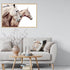 A 3 Palomino Horses Wall Art Photo Print in a timber frame for above your sofa empty wall from Beautiful Home Decor