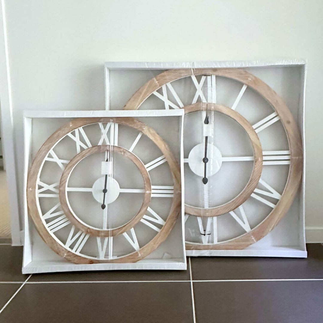 60cm and 80cm Coastal Hamptons large wall clock