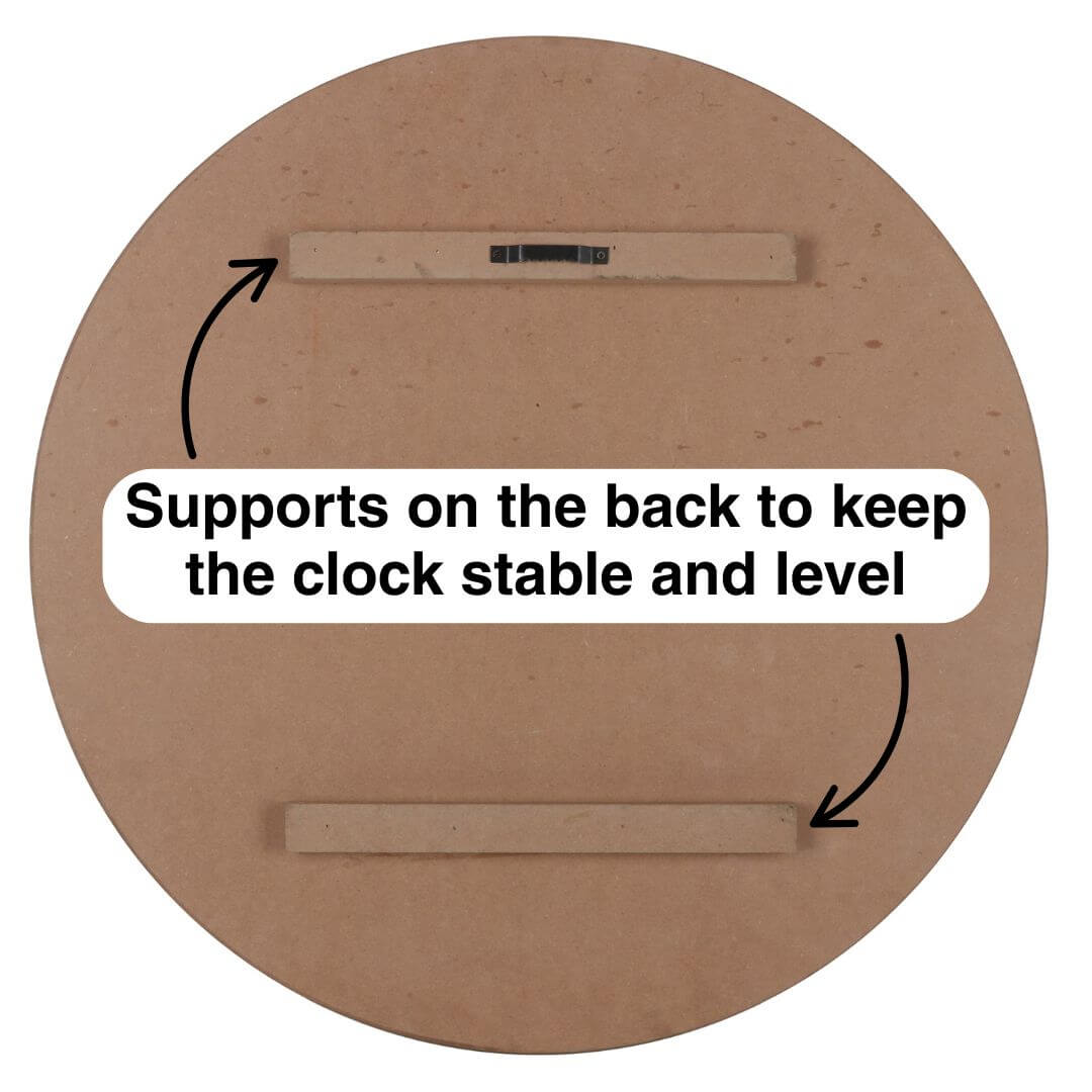 Round wooden 70cm Hamptons Giro Large Wall Clock with supports on the back for stability