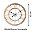 The stylish Hamptons Double Frame Floating Wall Clock features white numerals with a natural timber frame, measuring 80cm