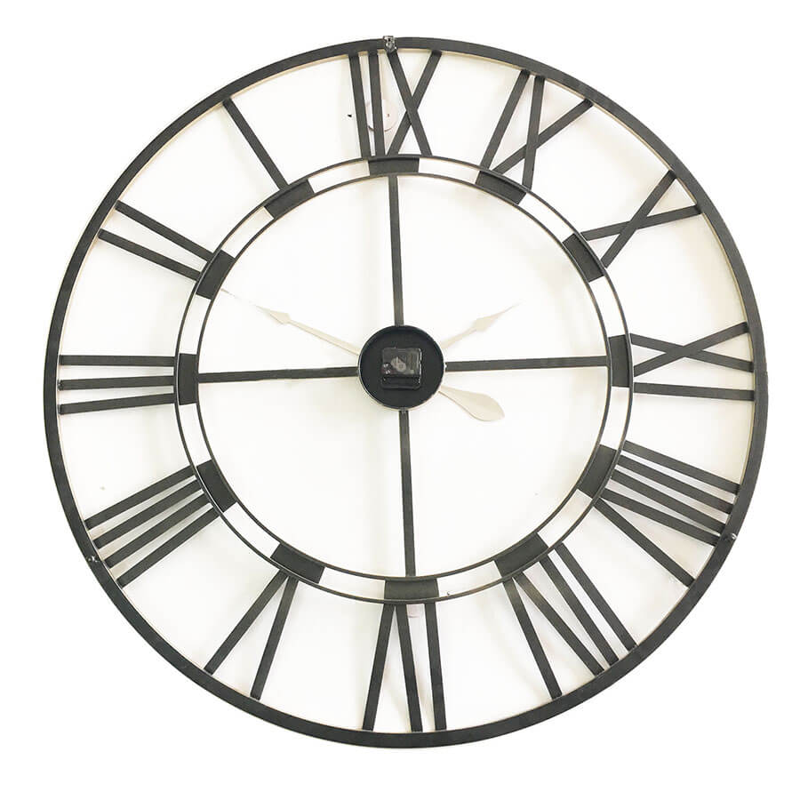 The Large 80cm Aura Floating Wall Clock is a stylish, luxurios black and gold metal wall clock back view