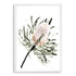 A wall art print of an Australian Native Banksia Floral A with a white frame and white border also available unframed.