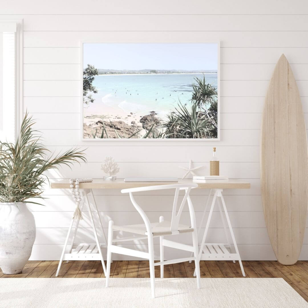 Australian Watego Surf Beach wall art photo print with white frame or unframed for office, study, or kids room – Beautiful Home Decor