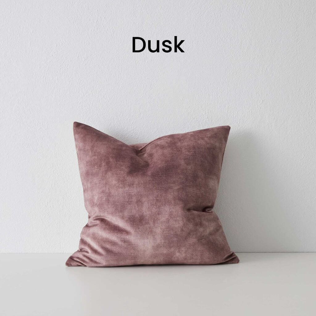 Ava Dusk Pink Velvet Cushion 50cm Square Weave Cushions Covers Feather Insert