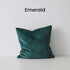Ava Emerald Green Velvet Cushion 50cm Square Weave Cushions Covers Feather Insert