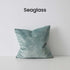 Ava Seaglass Green Velvet Cushion 50cm Square Weave Cushions Covers Feather Insert
