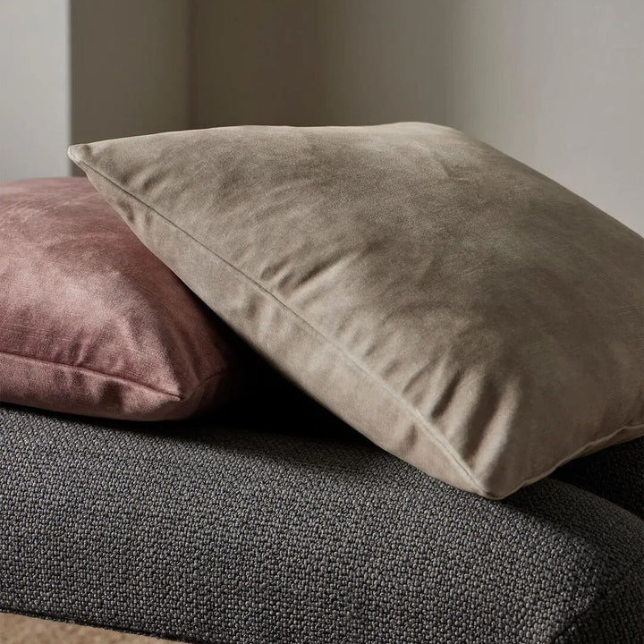 Shop Ava Square Velvet Cushion in pink and natural Online for Delivery Australia wide 