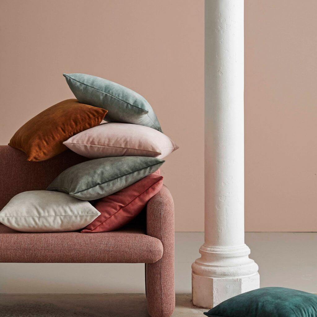 Ava Velvet Cushion 50cm Square Weave Cushions Covers Feather Inserts