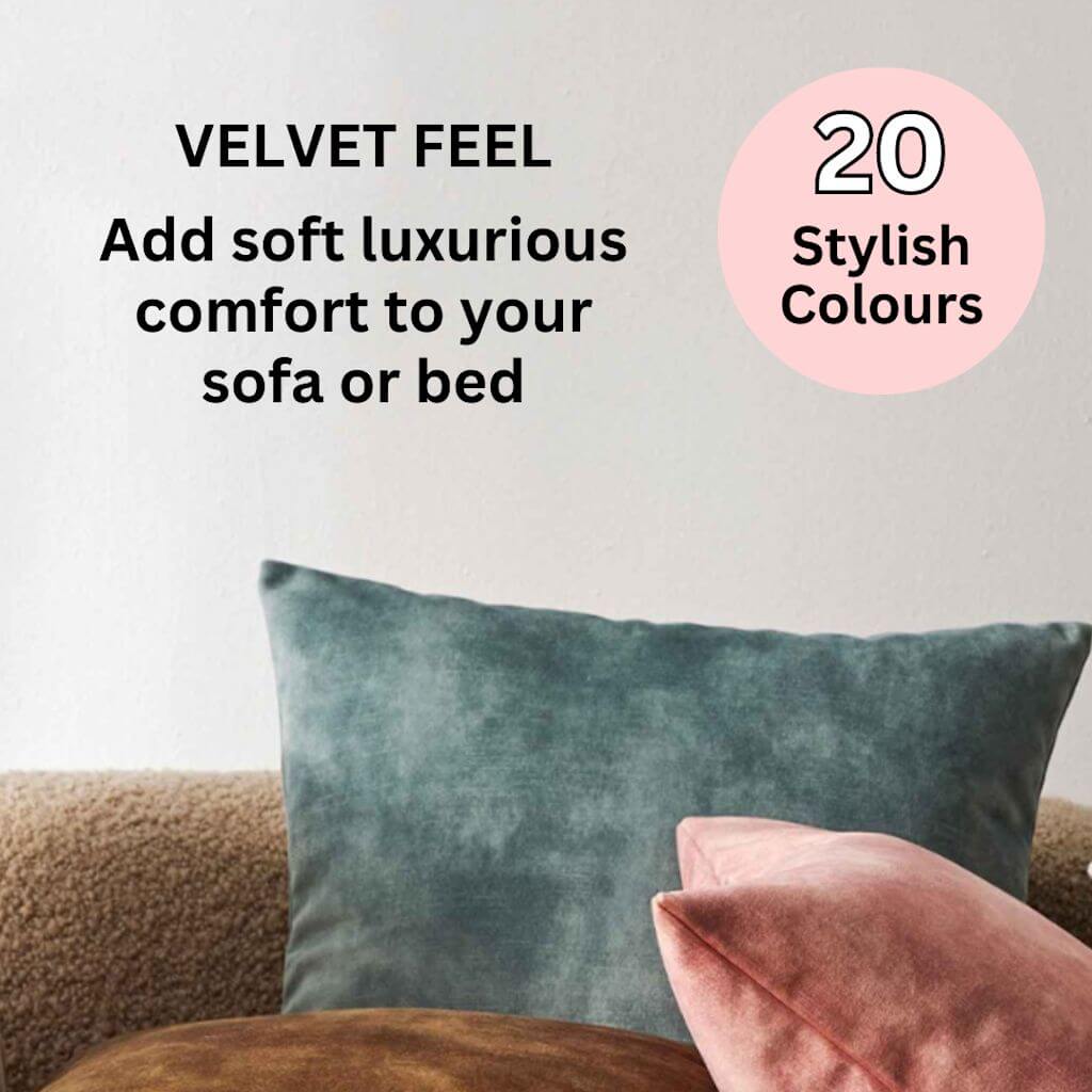 Ava Velvet Cushions add soft luxurious comfort to your sofa or bed
