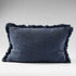 A Rectangle 40cm x 60cm Chelsea Fringe Cotton Cushion in navy blue.