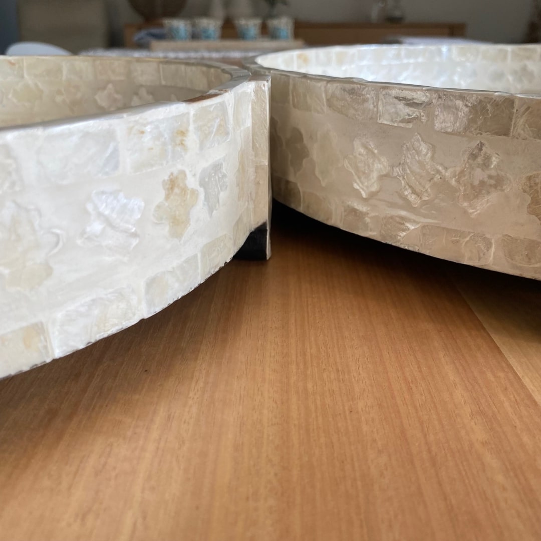 Side Cheyenne Inlay Decorative Trays set of 2 Accessories Coastal Beautiful Home Decor