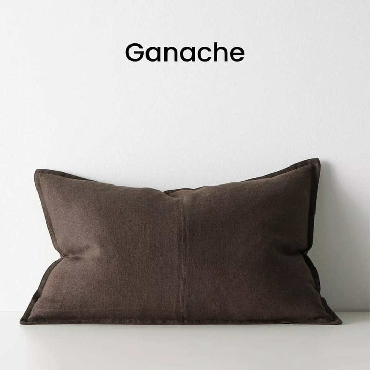 Como Ganache Brown 40cm x 60cm Lumbar Rectangle Linen Cushion Weave Cushions Covers Feather Inserts