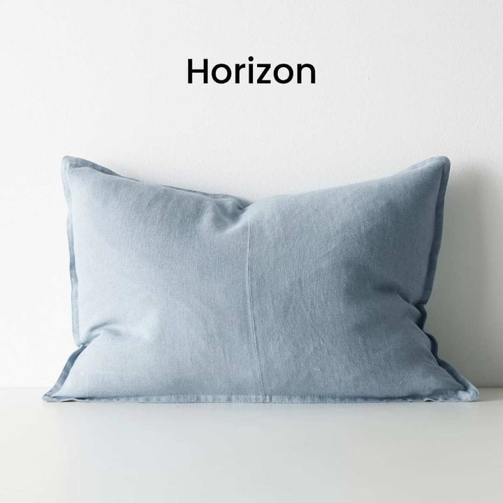 Como Horizon Blue 40cm x 60cm Lumbar Rectangle Linen Cushion Weave Cushions Covers Feather Inserts