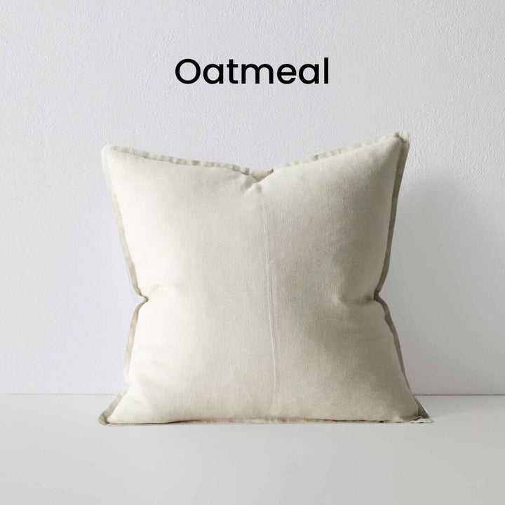 Como Oatmeal Cream 50cm Square Linen Cushion Weave Cushions Covers Feather Inserts
