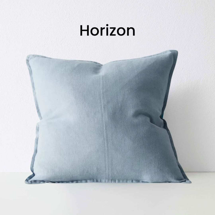 Como Horizon Blue 60cm Square Linen Cushion Weave Cushions Covers Feather Inserts