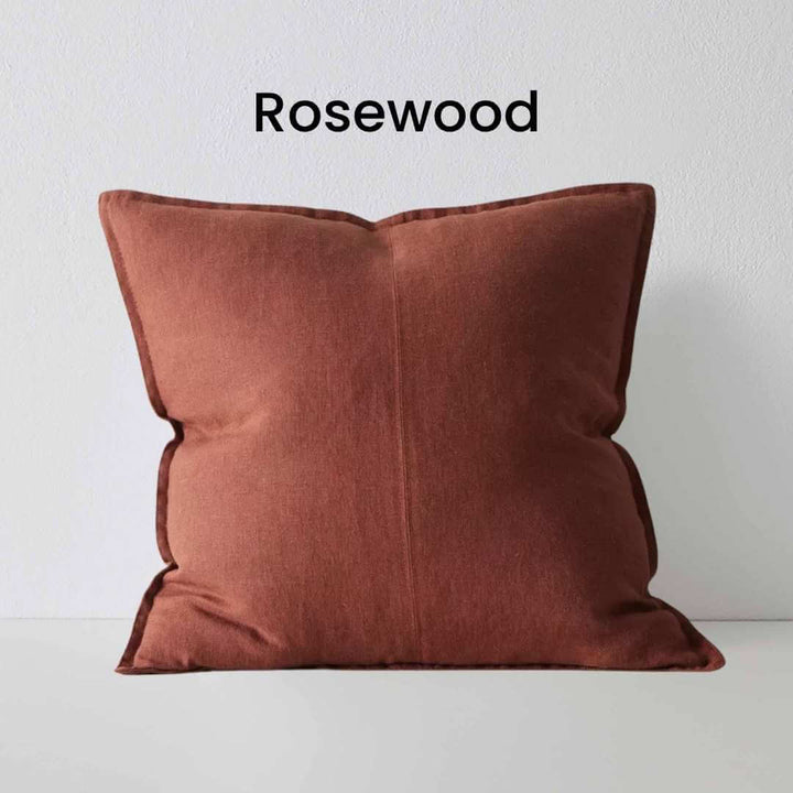 Como Rosewood Red 60cm Square Linen Cushion Weave Cushions Covers Feather Inserts