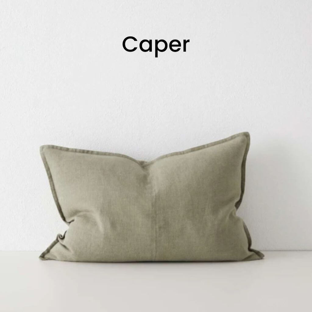 Como Caper Green European Linen Cushion Lumbar 40cm 60cm Weave Cushions Covers Feather Inserts