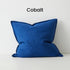 Como Cobalt Blue European Linen Cushion 60cm Weave Cushions Covers Feather Inserts