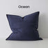 Como Ocean Blue European Linen Cushion 60cm Weave Cushions Covers Feather Inserts