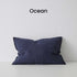 Como Ocean Blue European Linen Cushion Lumbar 40cm 60cm Weave Cushions Covers Feather Inserts
