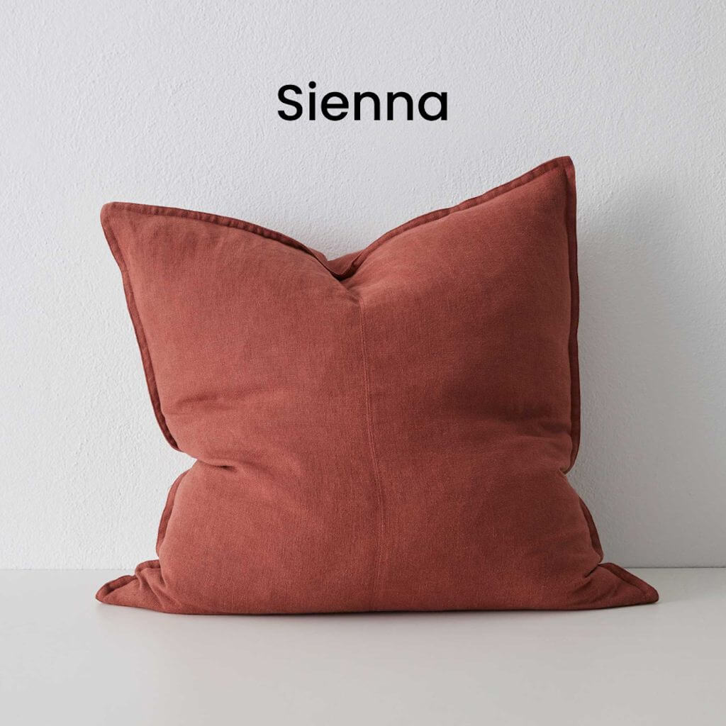 Como Sienna Red European Linen Cushion 60cm Weave Cushions Covers Feather Inserts