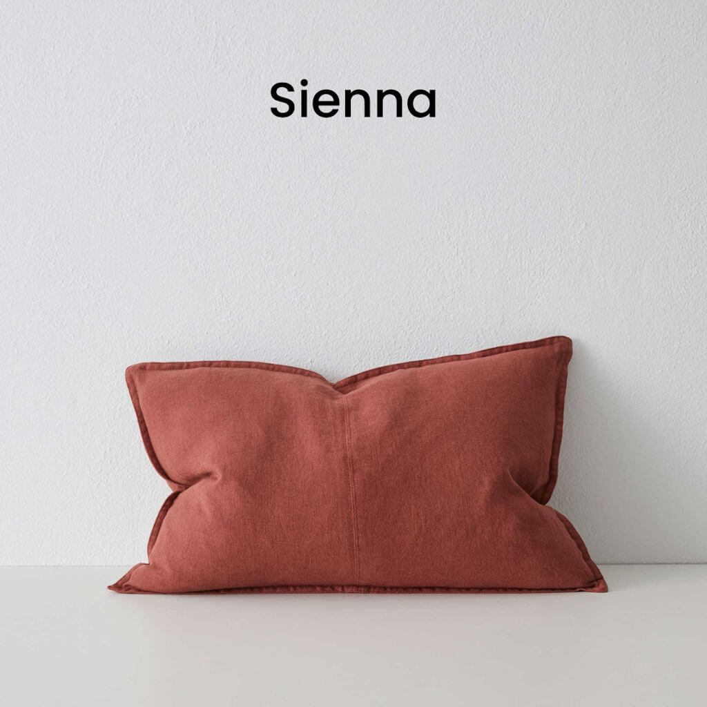 Como Sienna Red European Linen Cushion Lumbar 40cm 60cm Weave Cushions Covers Feather Inserts