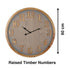  A big Contemporary Grey Wall Clock measuring 60cm with timber numbers.