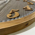 A Large Contemporary Grey Wall Clock measuring 60cm with timber numbers raised, close-up view.