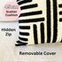 The black and white Crossroads Scatter cushion has a removable cover and is 45cm