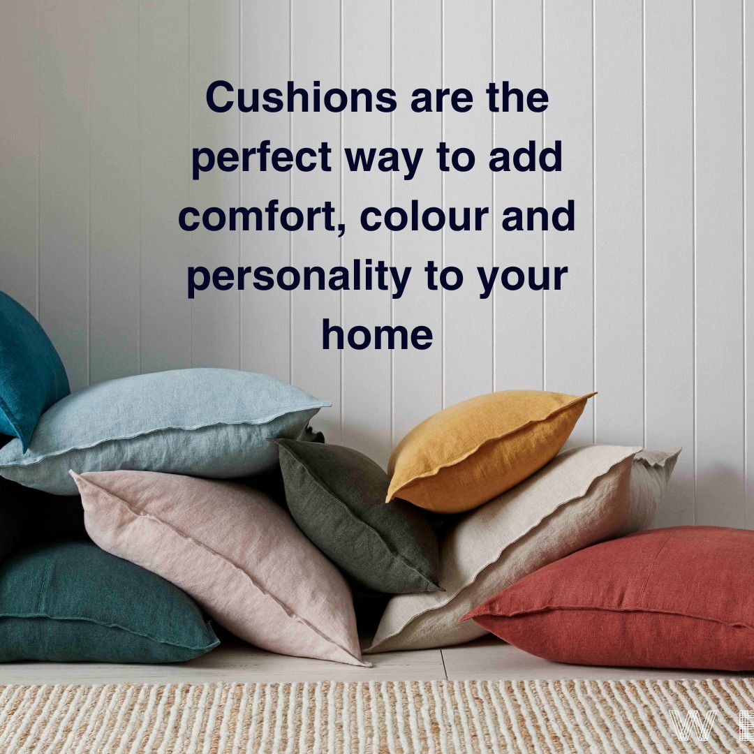 Quality square, lumbar linen cushions available in a variety of colours from Beautiful Home Decor Online