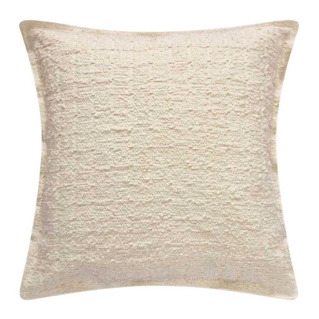 The Gemma Boucle Square Cream Cushion, measuring 50cm is the perfect decorative cushion to style your bed or sofa.