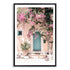 Greek Pink Villa with Green Door Wall Art Photograph Print Black Frame or Unframed Beautiful Home Decor
