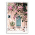 Greek Pink Villa with Green Door Wall Art Photograph Print Framed in White or Unframed Beautiful Home Decor