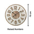 The 70cm extra large Hamptons Giro Wall Clock has a white timber clock face with raised wood numbers