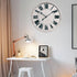 Large black and white 60cm Hamptons Wall Clock with raised Numerals and black clock hands