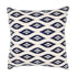 The navy blue and white ikat cushion with a geometric shape perfect to style your Hamptons Coastal Home sofa or bedroom