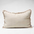 A Natural Neutral Coloured Rectangle 40cm x 60cm Luca Boho  Boho Fringe Cushion with cotton fringe edge.