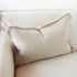 The natural coloured Rectangle 40cm x 60cm Luca Boho  Boho Fringe Cushion with cotton fringe edge.