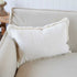 An off white Rectangle 40cm x 60cm Luca Boho Fringe Linen Cushion and throw bundle set
