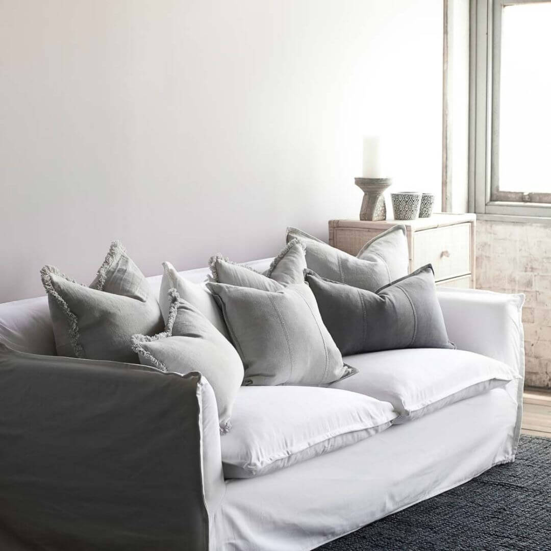 The Square 50cm Luca Boho Fringe Cushion is perfect to add cosy comfort to your sofa in the living room.
