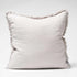 A Square 60cm Luca Boho Fringe Cushion in Silver Grey made with quality European linen.