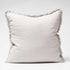 The silver grey Square 50cm Luca Boho Fringe Cushion with cotton fringe edge.