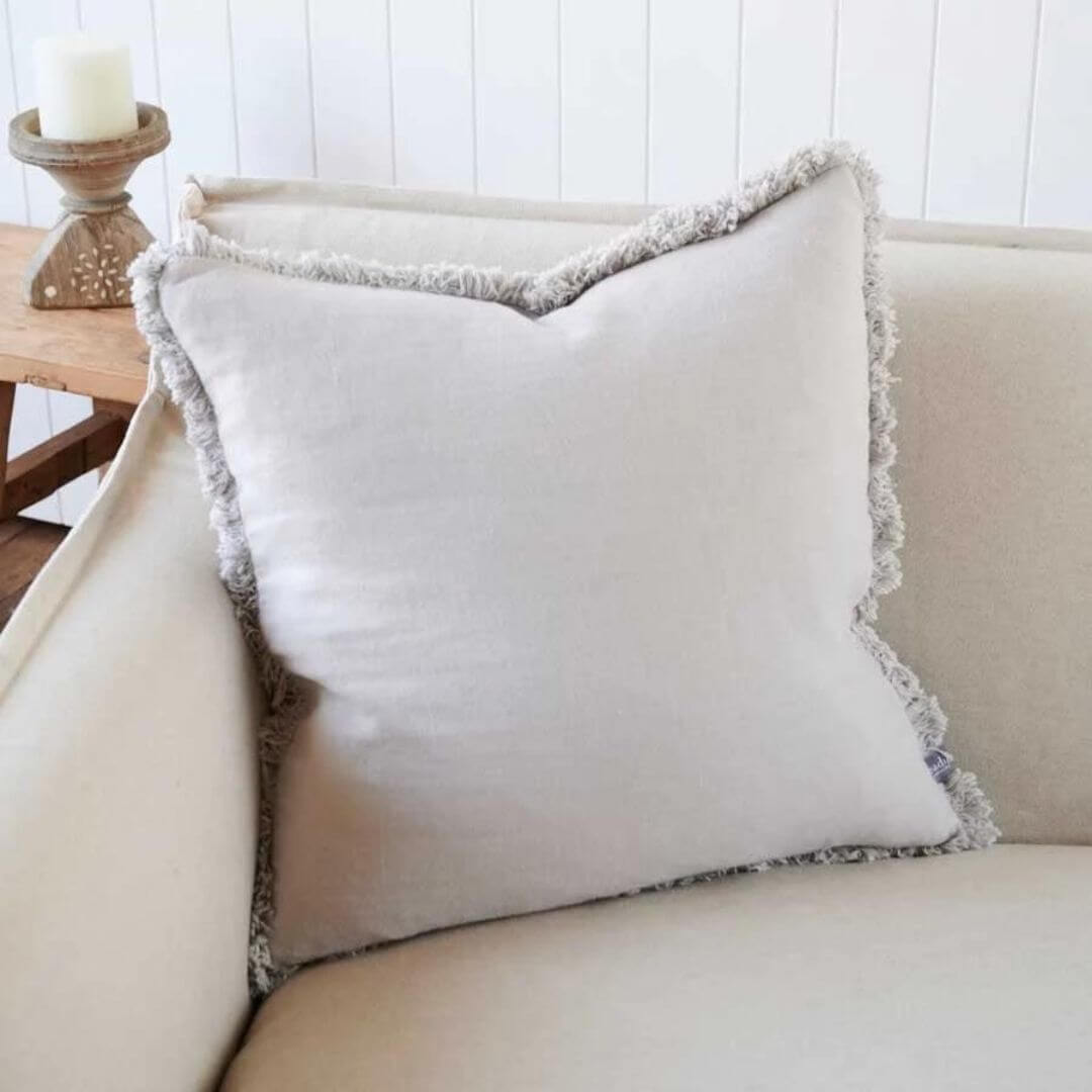 Style your sofa with a Square 50cm Luca Boho Fringe Cushion with cotton fringe edge.