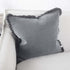 Decorate your living room sofa with a Slate Grey Square 50cm Luca Boho Fringe Cushion.