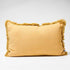 A turmeric Yellow Rectangle 40cm x 60cm Luca Boho  Boho Fringe Cushion with cotton fringe edge.