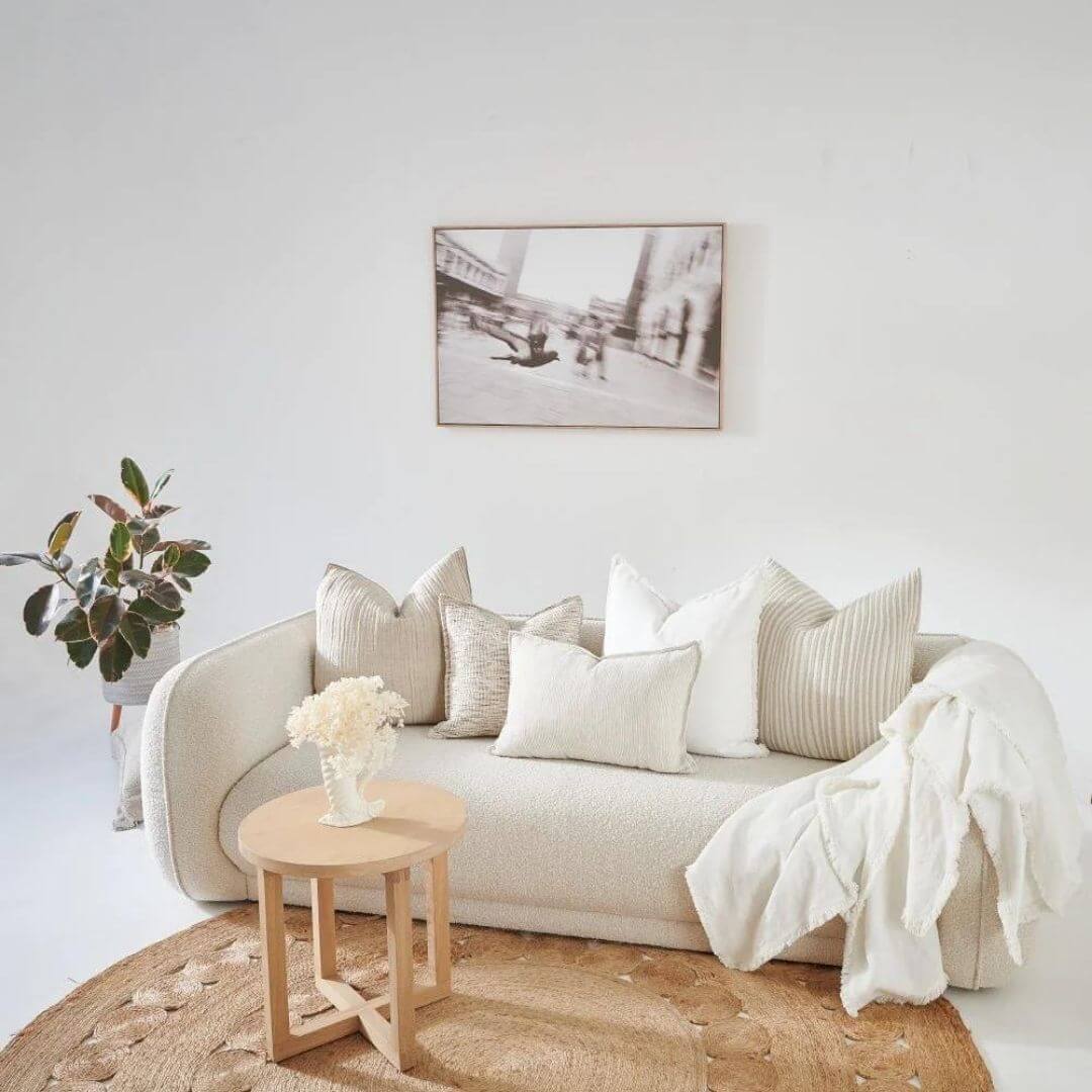 Add cosy comfort to your living room with an off white Luca Boho Fringe Linen Throw measuring 150cm x 200 cm