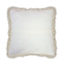 The 50cm Millie Square cushion has a plain back with a hoddez zip and a thick cotton fringe.