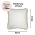 The 50cm Millie Square cushion has a plain back and a thick cotton fringe.