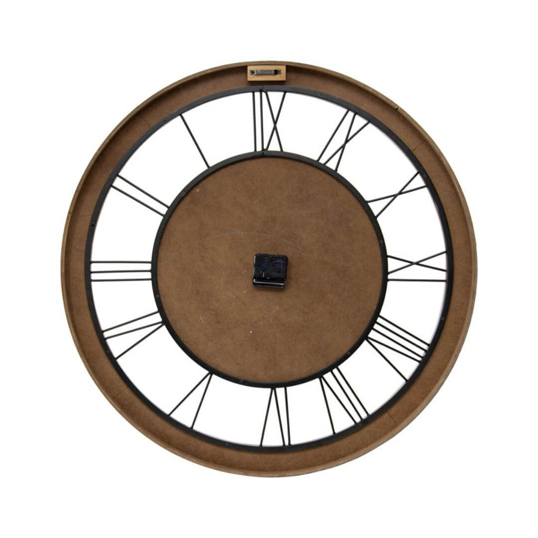 The back view of the large 70cm Palais Hamptons Vintage Industrial Wall Clock.