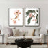 A set of 2 Native Gum Eucalyptus Flower Wall Art Prints with a black frame or unframed for your empty living room walls